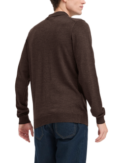 Casual Friday Winding Italian Merino Wool Knit Jumper, Mid Brown - view 2, Mid Brown
