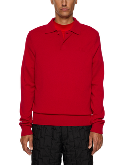 J.Lindeberg Edgar Wool Blend Polo Jumper, Barbados Cherry
