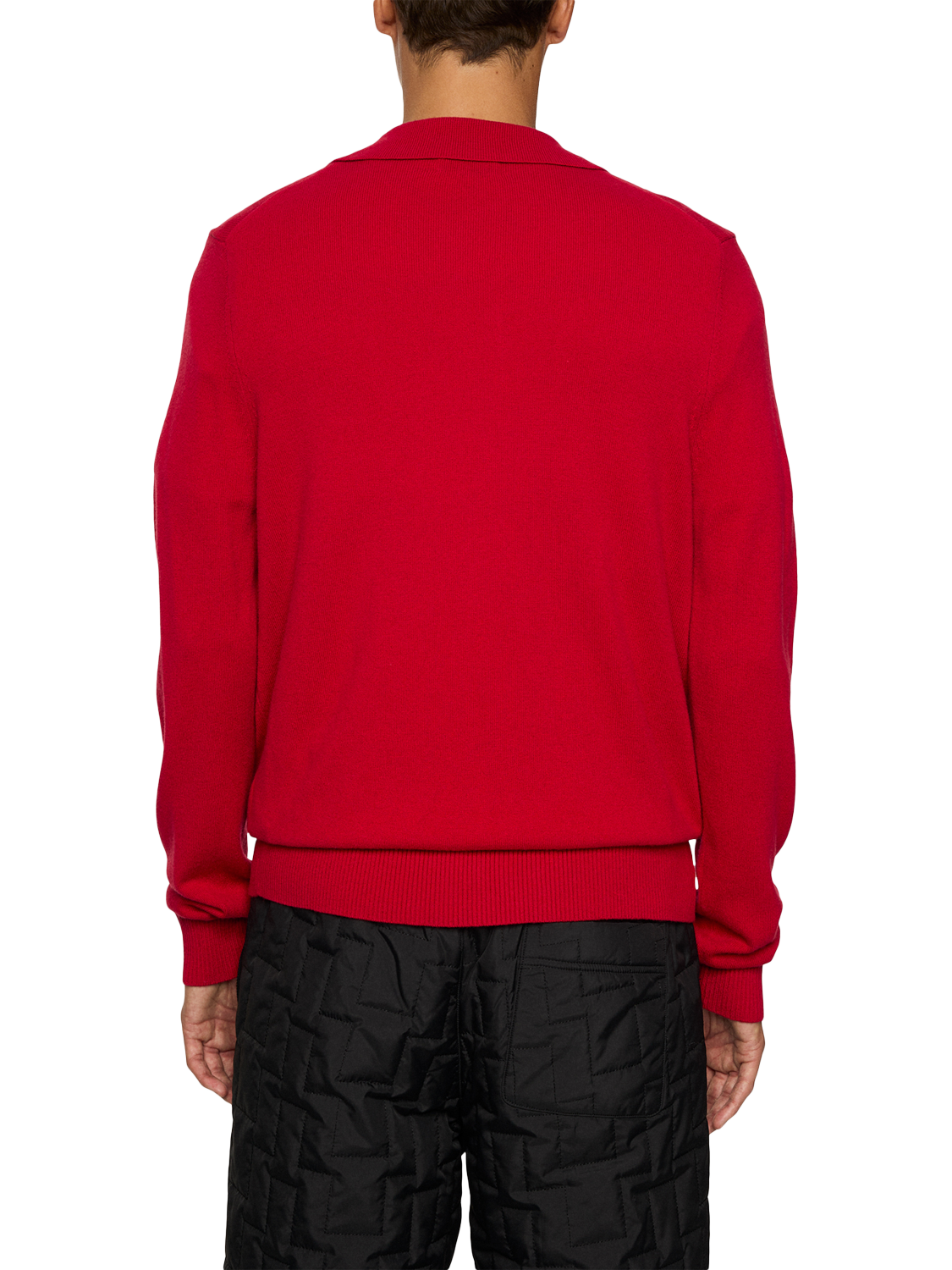 Product image 2 of 5, which shows J.Lindeberg Edgar Wool Blend Polo Jumper, Barbados Cherry, S