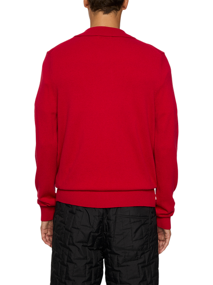 J.Lindeberg Edgar Wool Blend Polo Jumper - view 2, Barbados Cherry