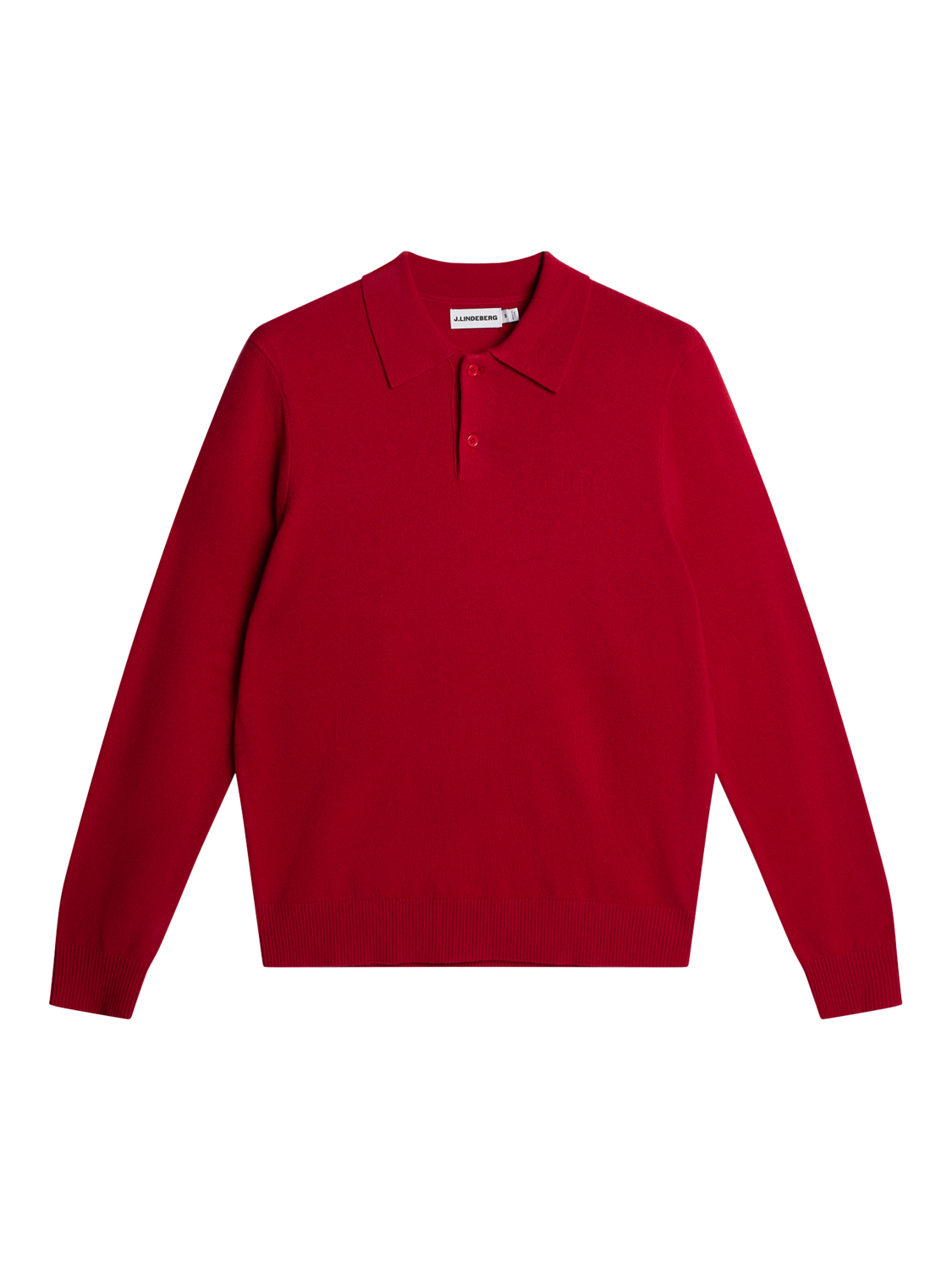 Product image 5 of 5, which shows J.Lindeberg Edgar Wool Blend Polo Jumper, Barbados Cherry, S