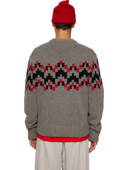 J.Lindeberg Faris Fair Isle Wool Jumper - view 2, Medium Grey Melange