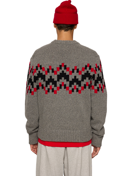 J.Lindeberg Faris Fair Isle Wool Jumper - view 2, Medium Grey Melange