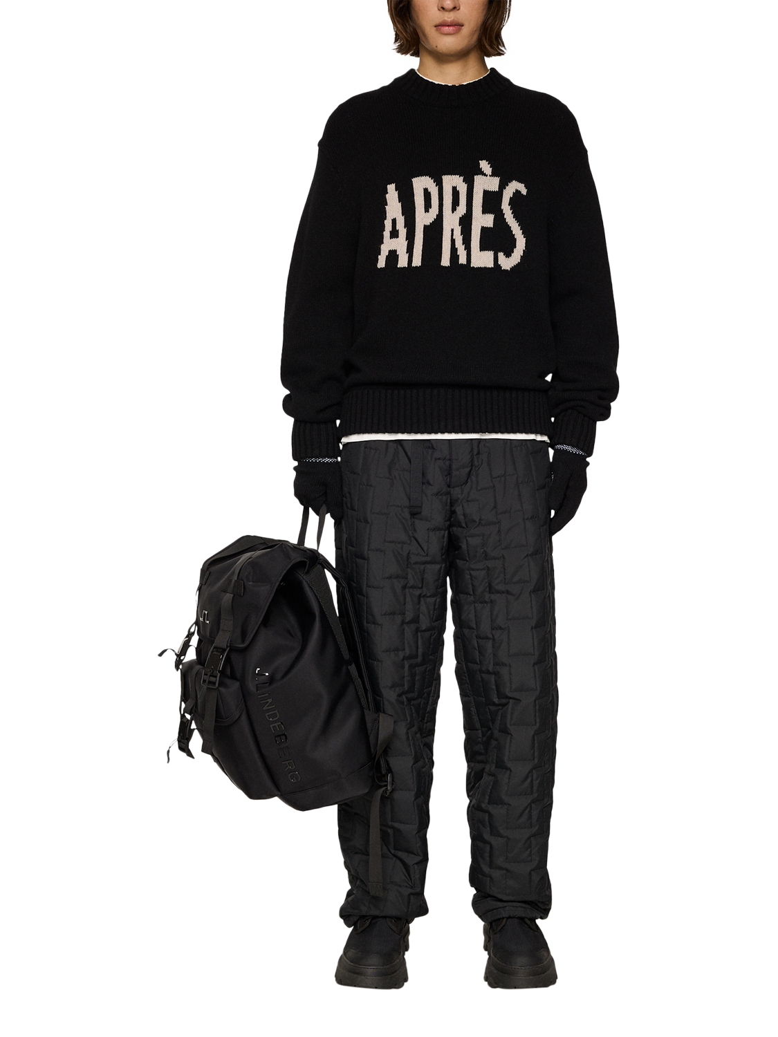 Product image 3 of 5, which shows J.Lindeberg Fabian Wool Apres Jumper, Black, XXL