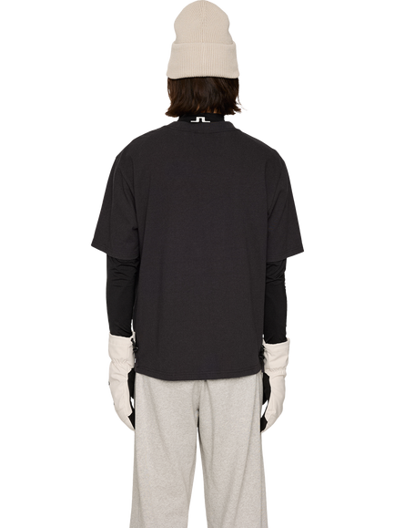 J.Lindeberg Hale Cotton Regular Fit Short Sleeve Logo T-Shirt - view 2, Black