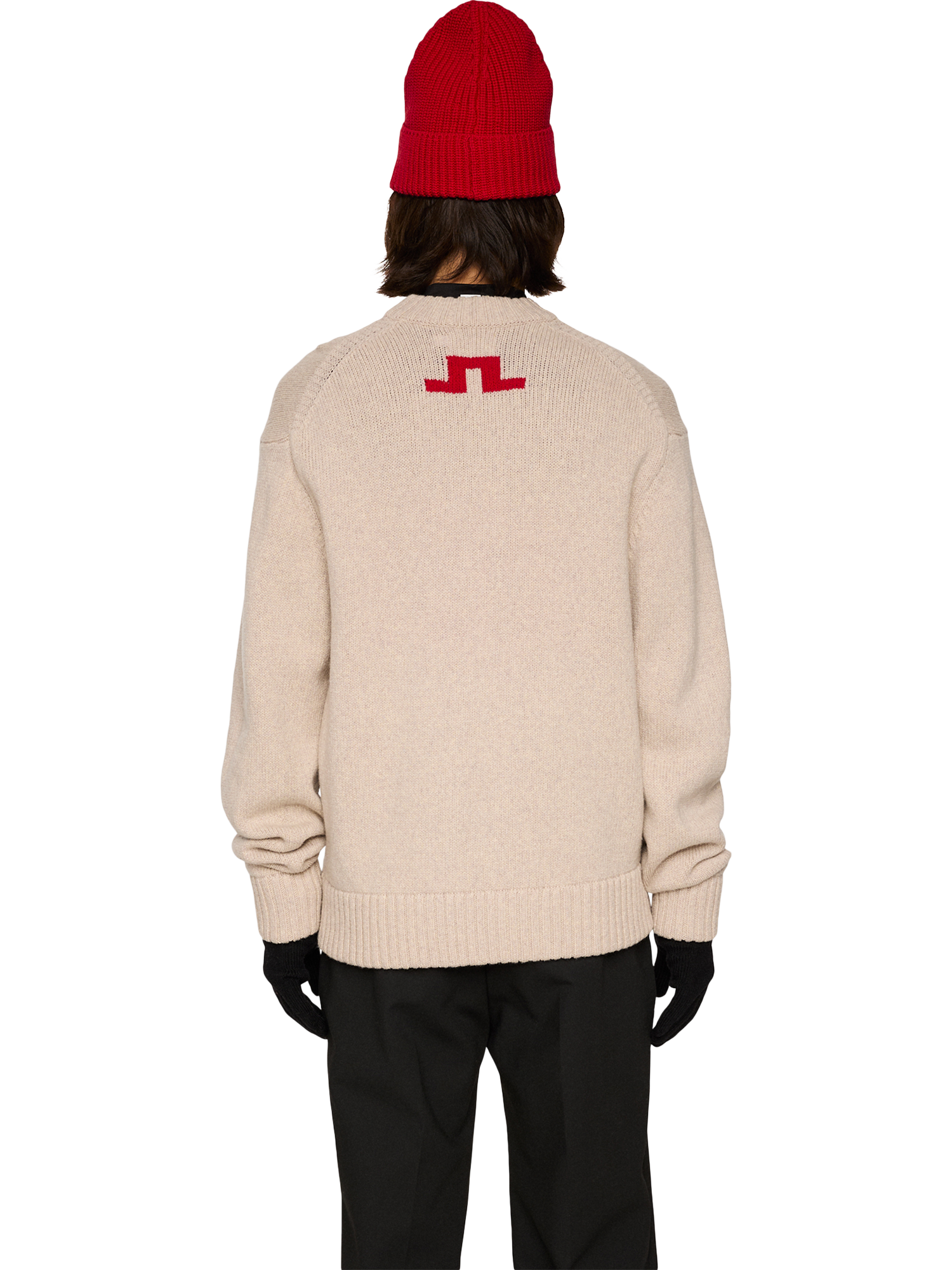 Product image 2 of 5, which shows J.Lindeberg Fabian Wool Apres Jumper, Moonbeam, XXL