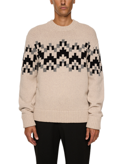 J.Lindeberg Faris Fair Isle Wool Jumper, Moonbeam