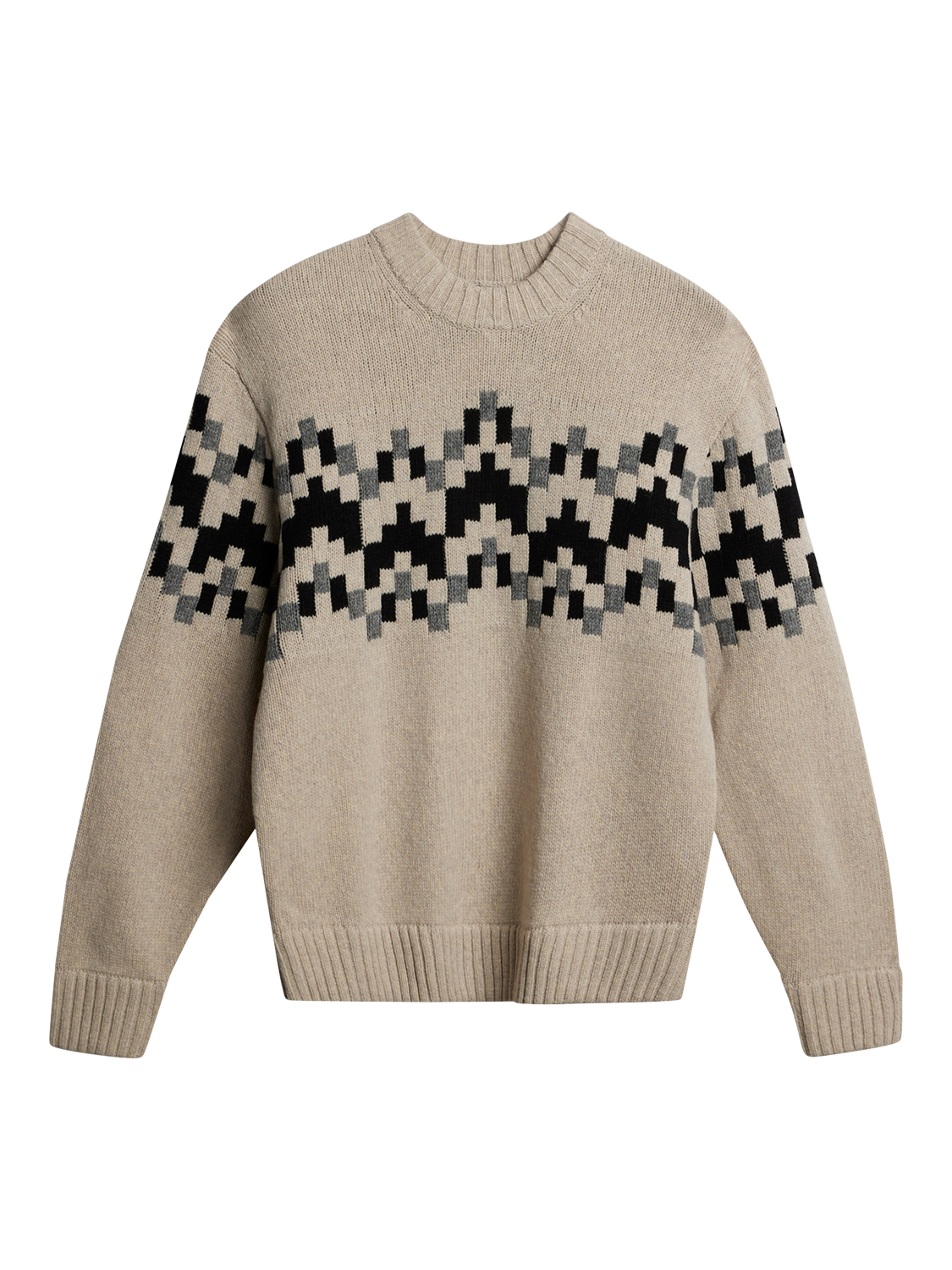 Product image 5 of 5, which shows J.Lindeberg Faris Fair Isle Wool Jumper, Moonbeam, M