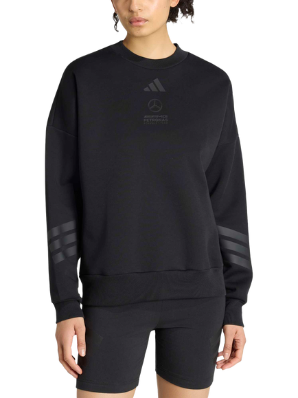 adidas Women's Mercedes AMG Petronas Formula 1 Team Night Sweat Top, Black, Black
