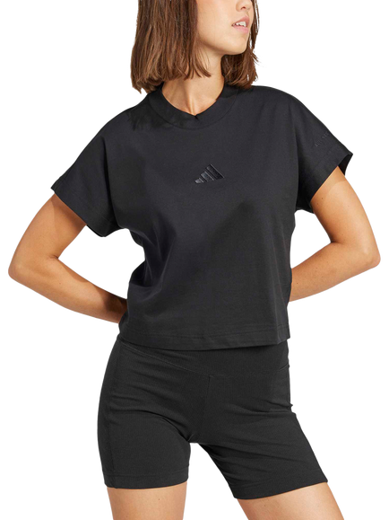 adidas Women's Cotton T-Shirt, Black, Black