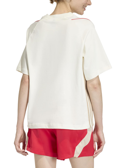 adidas Cotton Stadium 3-Stripes T-Shirt, White - view 2, White