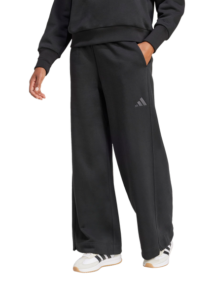adidas Fleece Wide Leg Joggers, Black, Black