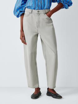 AND/OR Mid Rise Barrel Leg Jeans, Grey Bleach Wash