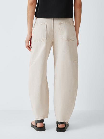 AND/OR Mid Rise Barrel Leg Jeans - view 2, Ecru Brown Overdye