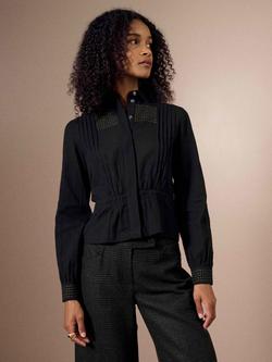 Brora Cross Stitch Embroidered Shirt, Black