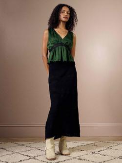 Brora Lace Trim Satin Camisole Top, Ivy - view 2, Ivy