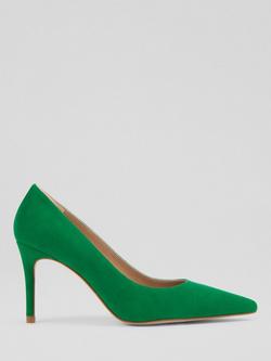L.K.Bennett Floret Suede Pointed Court Shoes, Mint Leaf
