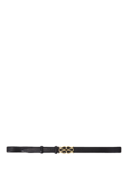 Malina Monogram Leather Belt, Black, Black