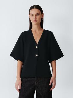 John Lewis Cotton Blend Kimono Cardigan, Black