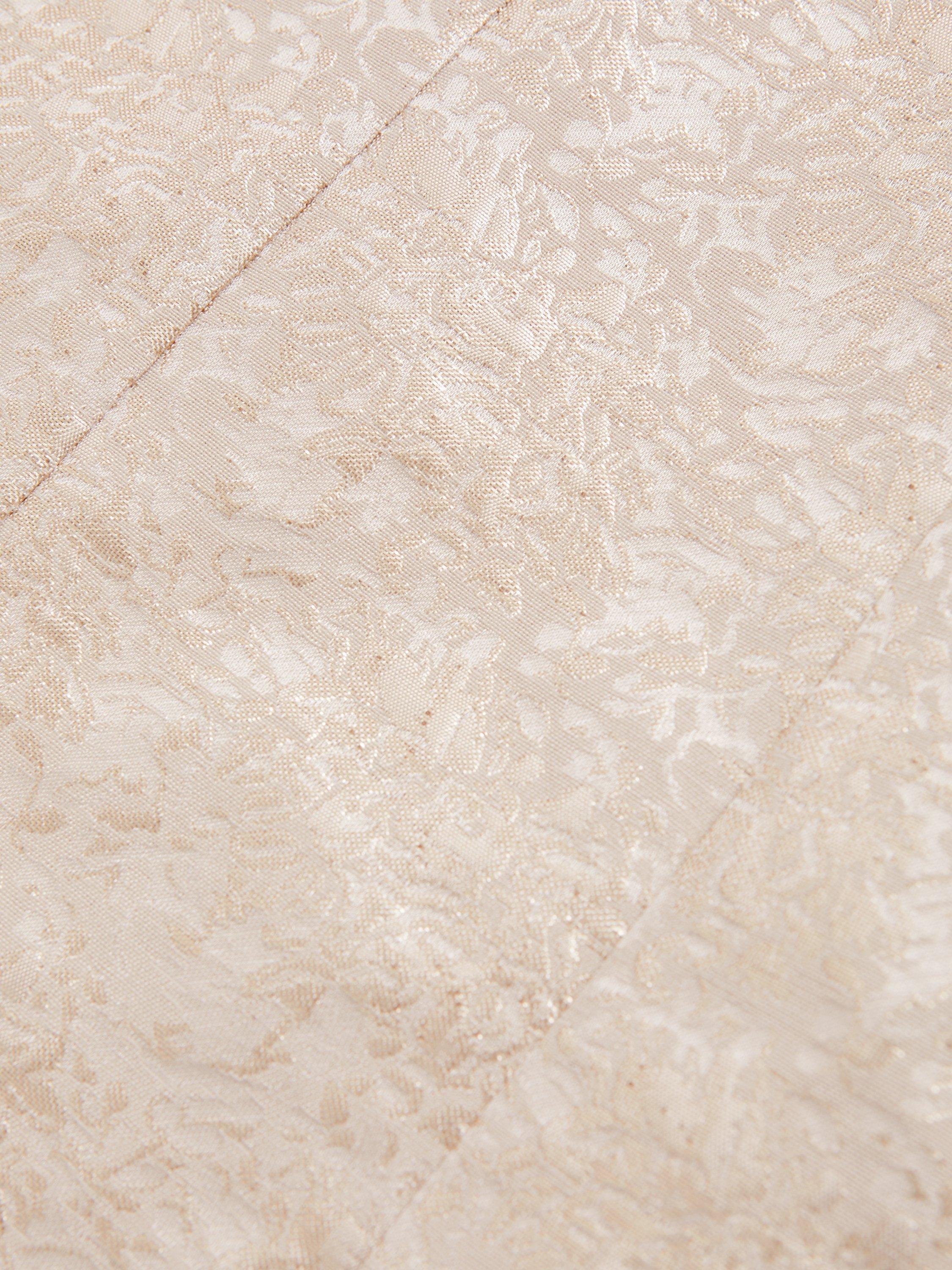 Product image 4 of 4, which shows Reiss Kids' Celia Metallic Jacquard Shift Dress, Silver, 3-4 years