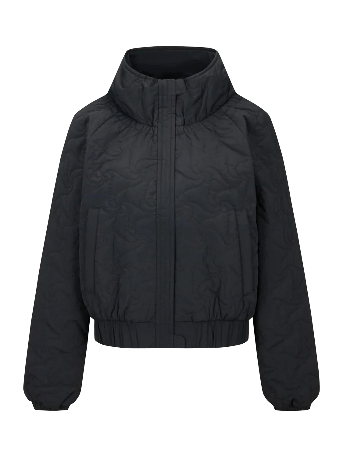 Product image 2 of 5, which shows Bosideng Floral Stitch Cropped Down Jacket, Black, 10
