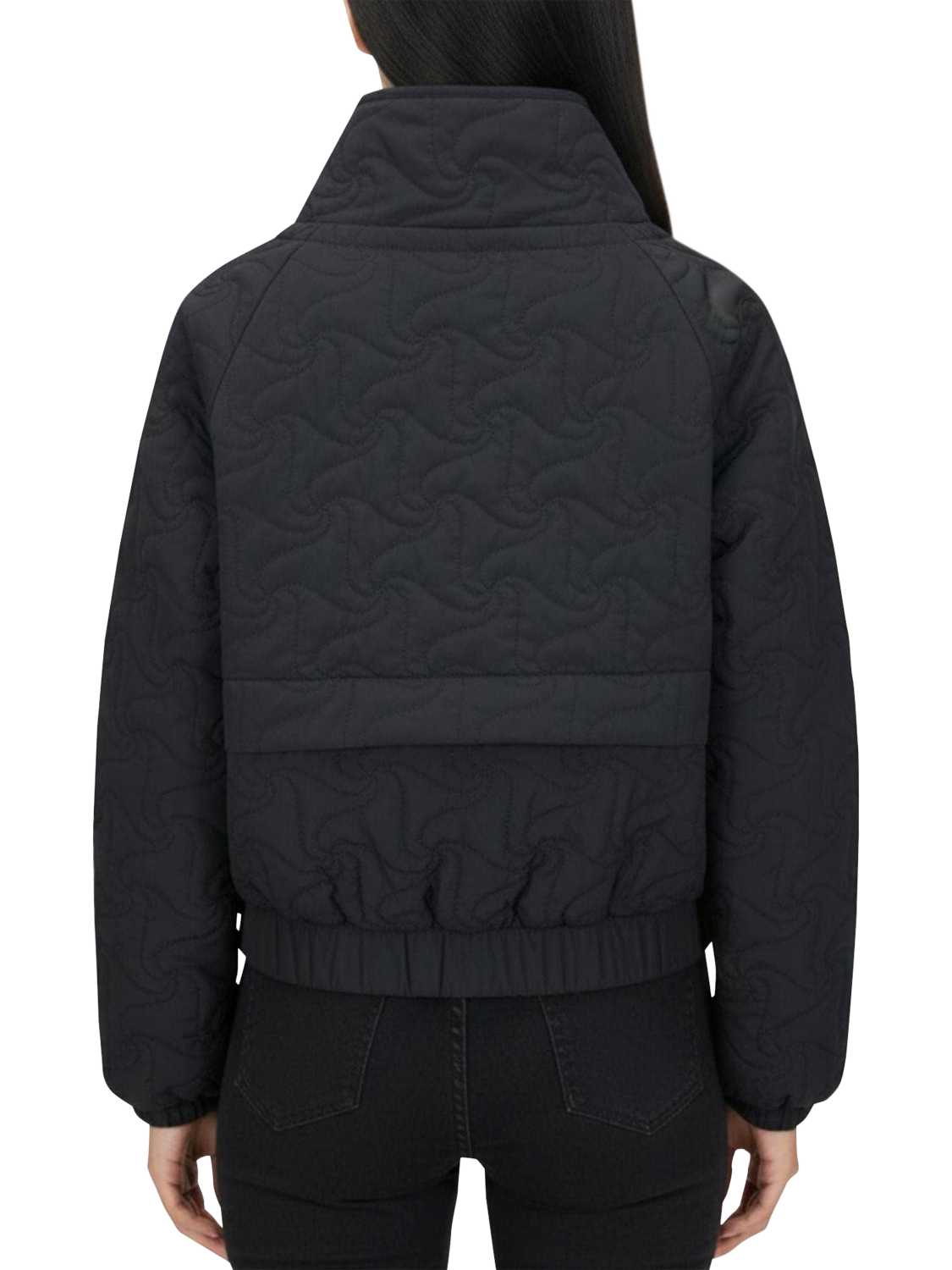 Product image 4 of 5, which shows Bosideng Floral Stitch Cropped Down Jacket, Black, 10