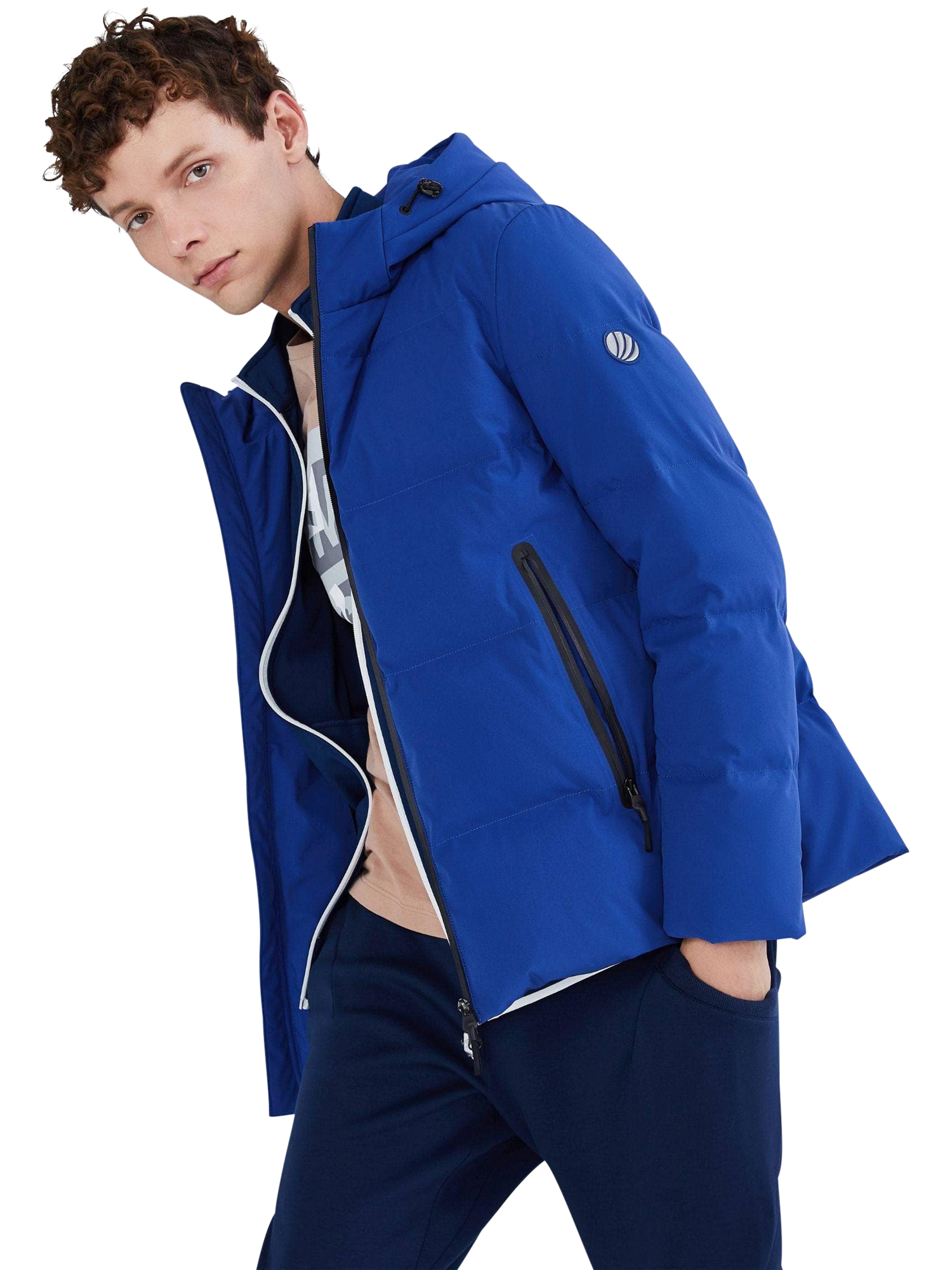 Product image 5 of 5, which shows Bosideng Hooded Down Short Jacket, Sky Blue, M