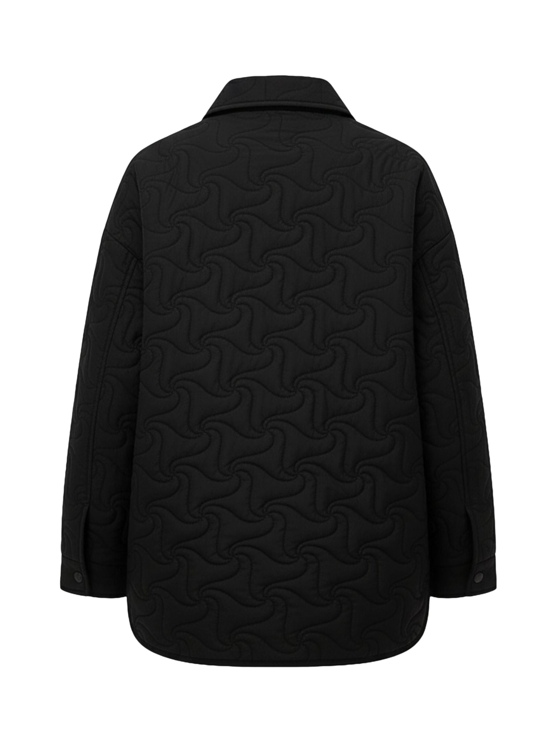 Product image 4 of 5, which shows Bosideng Floral Stitch Goose Down Shacket, Black, 6