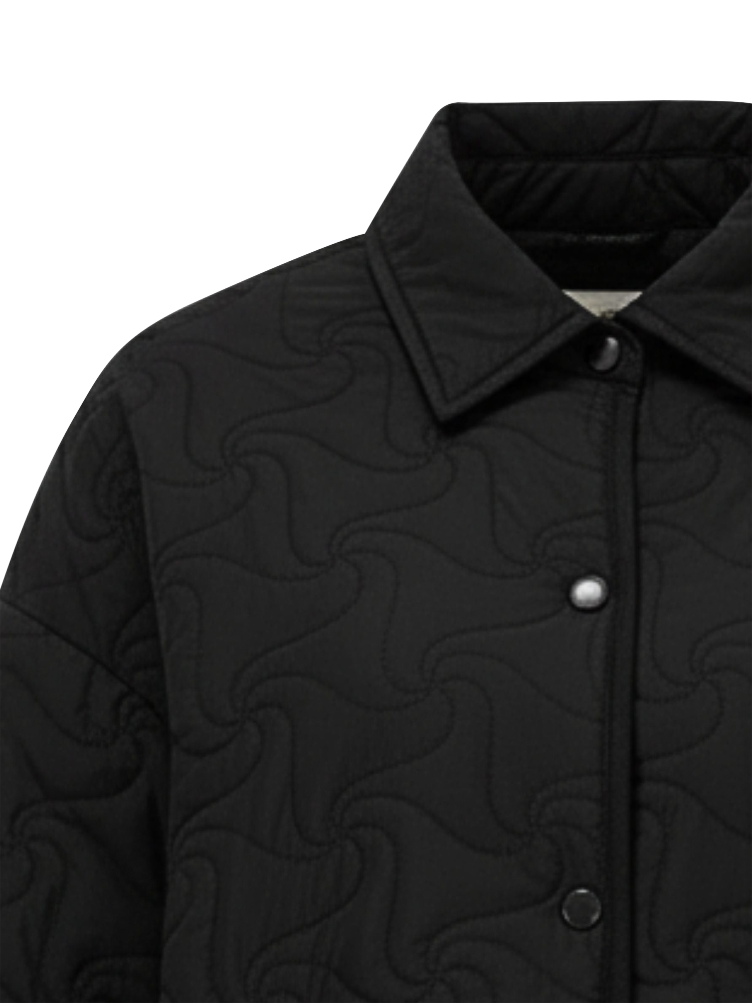 Product image 5 of 5, which shows Bosideng Floral Stitch Goose Down Shacket, Black, 6