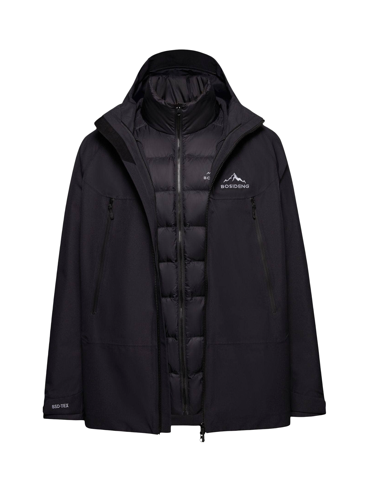 Product image 3 of 5, which shows Bosideng 3 in 1 All Weather Plus Down Jacket, Black, XL