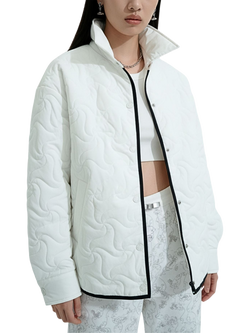 Bosideng Floral Stitch Goose Down Shacket, White