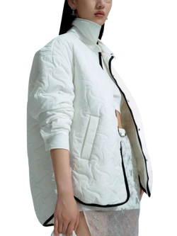 Bosideng Floral Stitch Goose Down Shacket - view 2, White