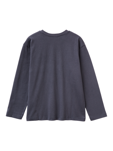 Benetton Kids' Cotton Long Sleeved T-Shirt, Blue - view 2, Blue