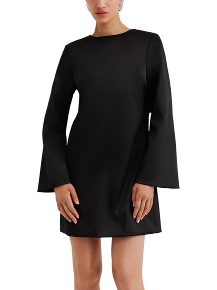 Malina Elna Bow Mini Dress, Black