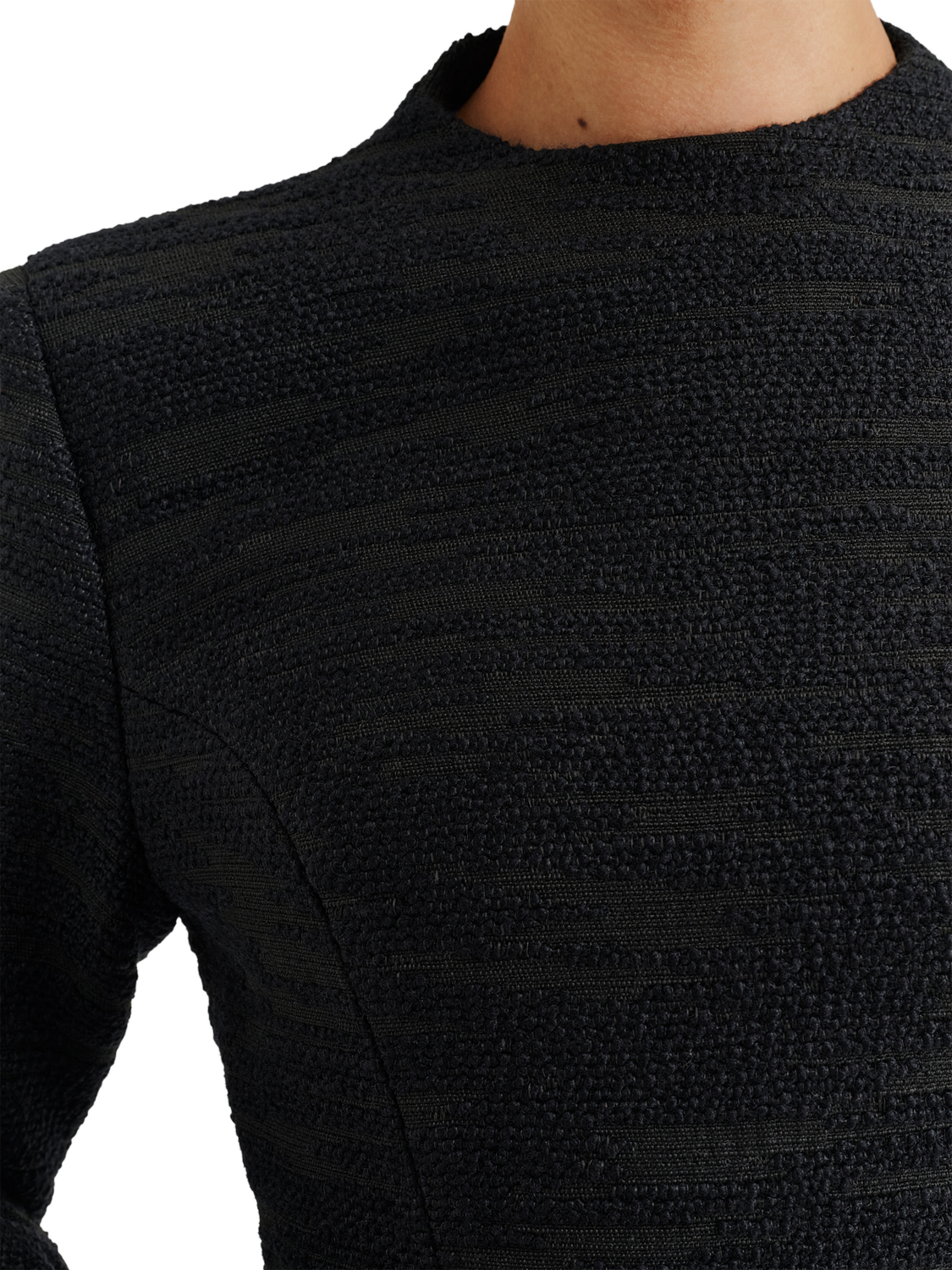 Product image 4 of 5, which shows Malina High Neck Mini Dress with Wool, Black, 8