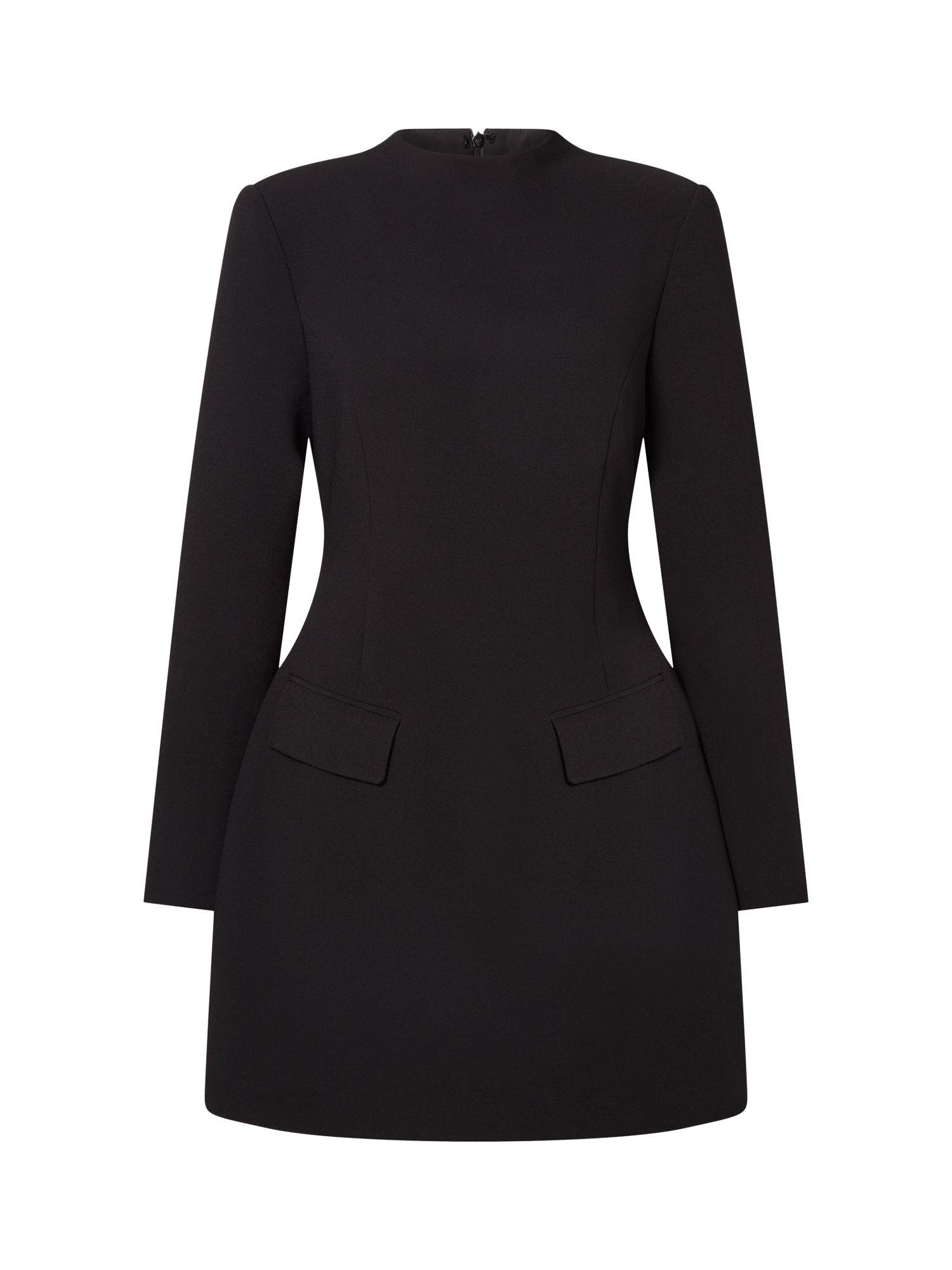 Product image 5 of 5, which shows Malina High Neck Mini Dress with Wool, Black, 8