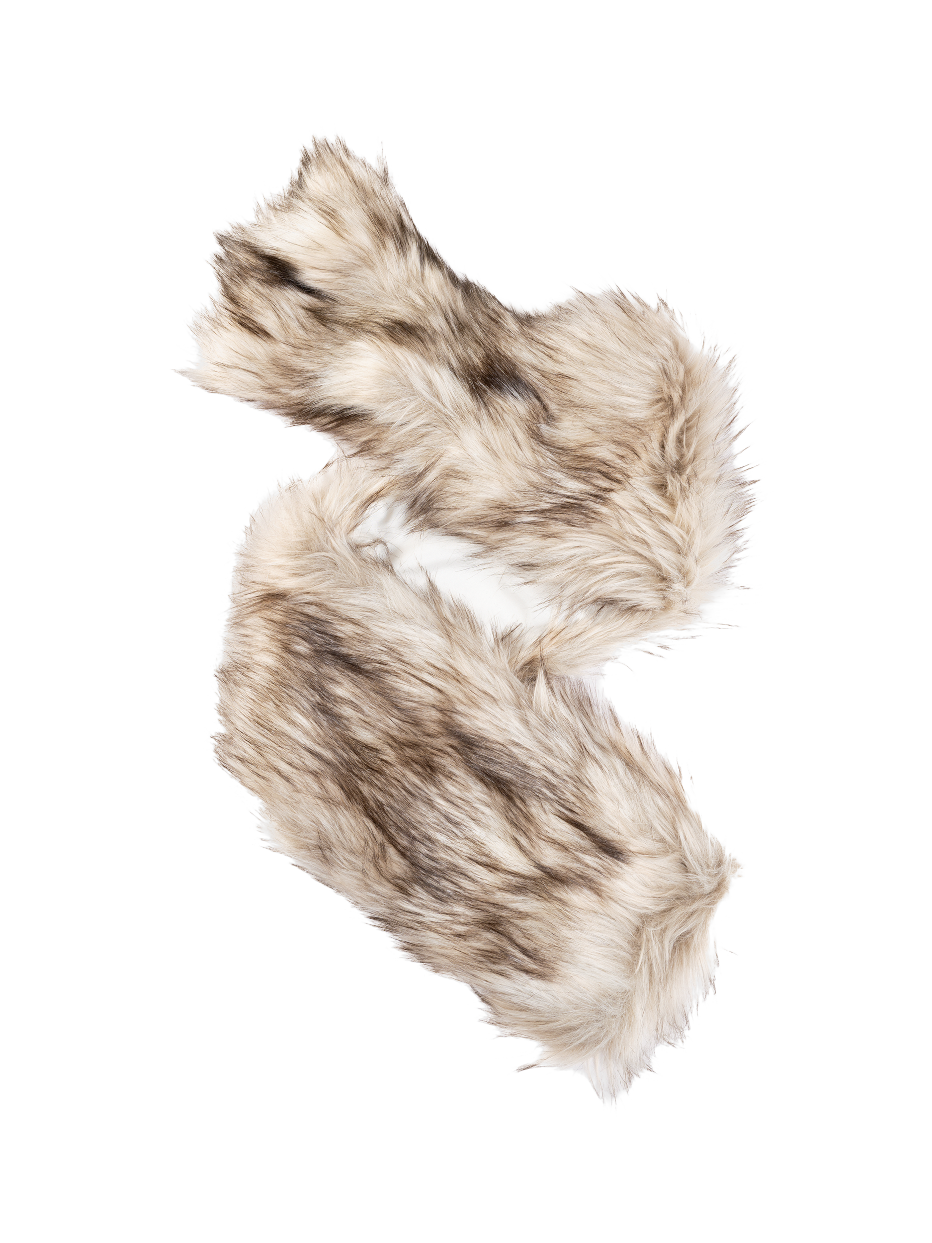 Product image 4 of 4, which shows chesca Slip Through Faux Fur Scarf, Cream, One Size