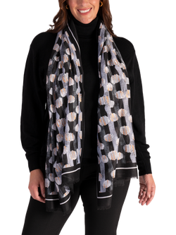 chesca Midweight Knit Scarf, Black/White - view 2, Black/White