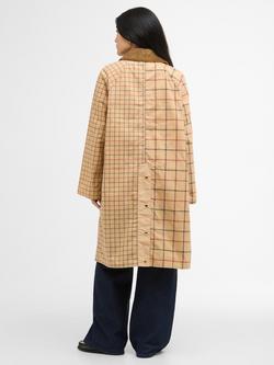 Barbour Hollington Check Car Coat, Brown Multi - view 2, Brown Multi