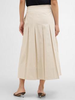 Barbour Kirby Pleated Midi Skirt, Sand - view 2, Sand