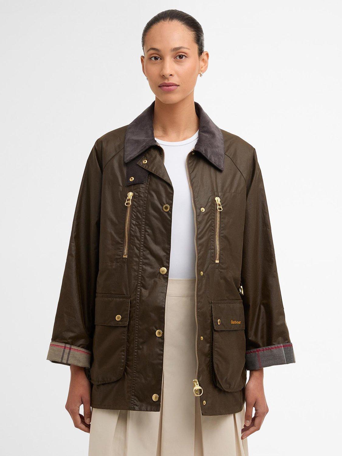 Product image 1 of 7, which shows Barbour Argill Wax Jacket, Dark Green, 8