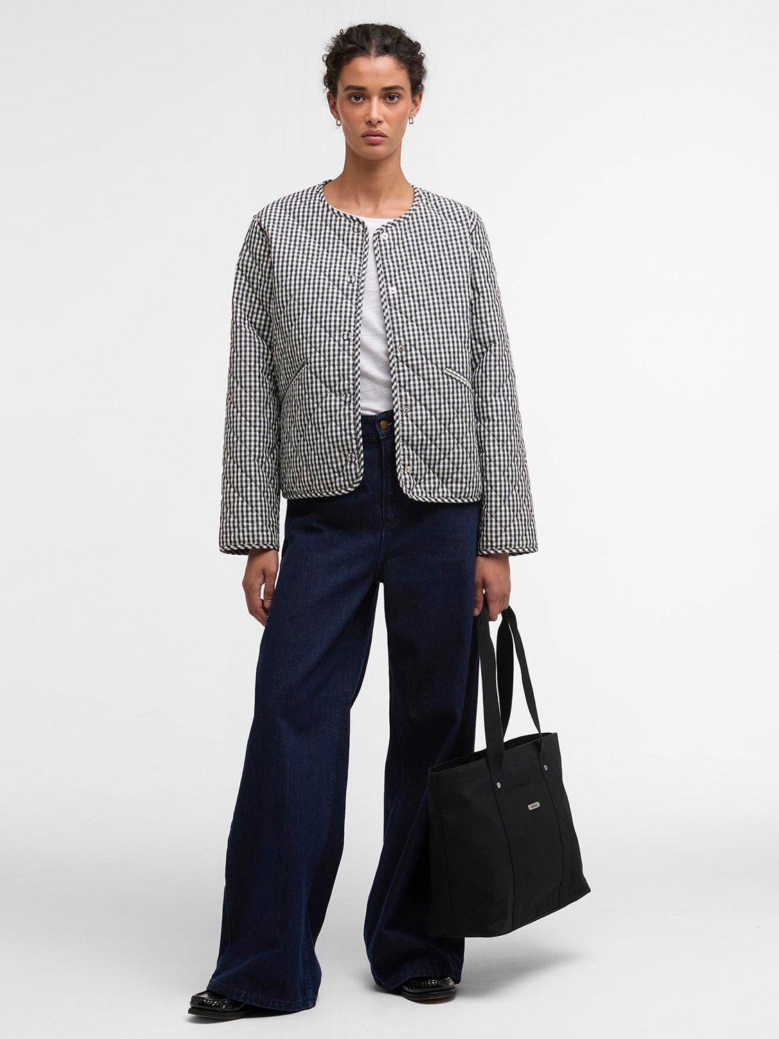 Product image 3 of 6, which shows Barbour Cashel Gingham Quilted Jacket, Multi, 6