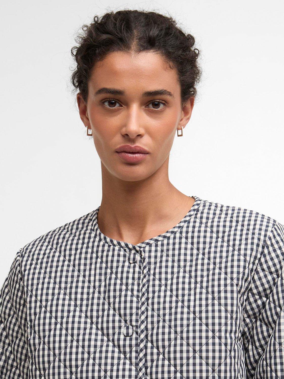 Product image 5 of 6, which shows Barbour Cashel Gingham Quilted Jacket, Multi, 6