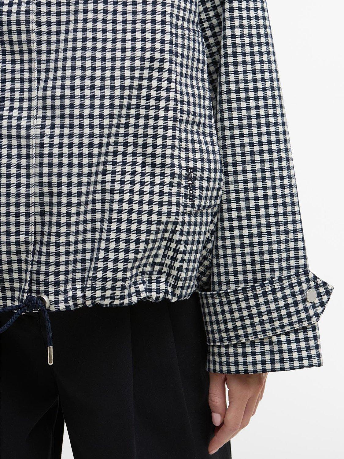 Product image 6 of 7, which shows Barbour Bronwyn Gingham Showerproof Jacket, Navy/White, 8