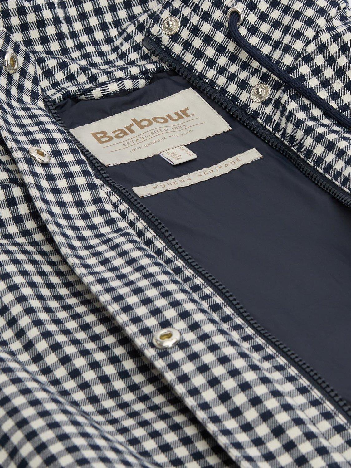 Product image 7 of 7, which shows Barbour Bronwyn Gingham Showerproof Jacket, Navy/White, 8