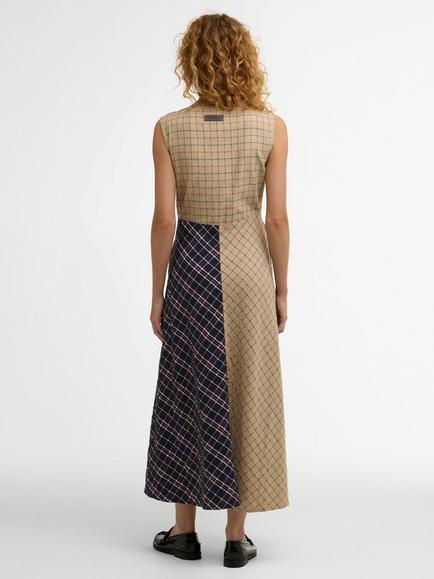 Barbour Edit Dalbury Tartan Midi Dress, Navy/Multi - view 2, Navy/Multi