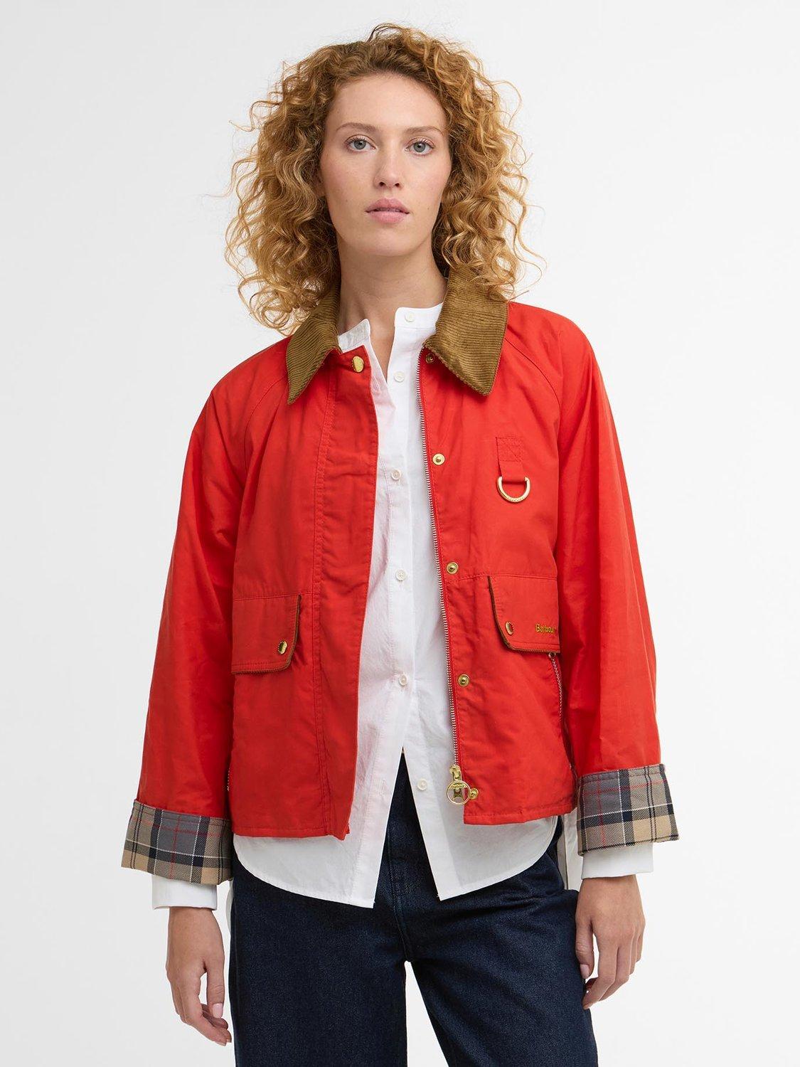 Product image 1 of 6, which shows Barbour Mackworth Casual Jacket, Vermillion/Dress, 8