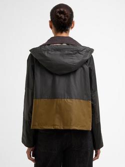 Barbour Liza Waxed Jacket, Black/Grey/Sand - view 2, Black/Grey/Sand