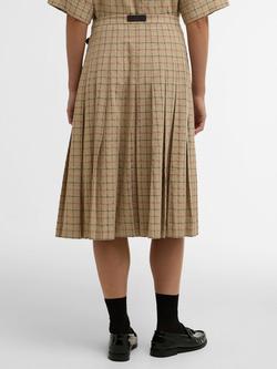 Barbour Edit Hollington Tartan Midi Skirt, Brown - view 2, Brown