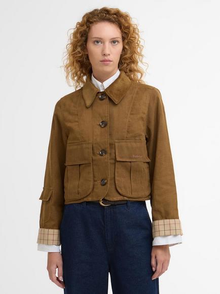 Barbour Icons Edit Dalbury Cropped Jacket, Brown, Brown